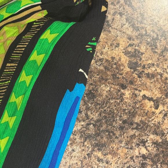 Sharon Anthony Skirt Vintage Gauze Maxi Y2K 90s Retro Art Deco Abstract Long 18W - Picture 7 of 8